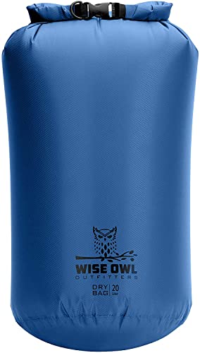 Wise Owl Outfitters Dry Bag - Fully Submersible Ultra Lightweight Airtight Waterproof Bags - Diamond Ripstop Roll-Top Drybag Sacks - 5L 10L and 20L Sizes Cover