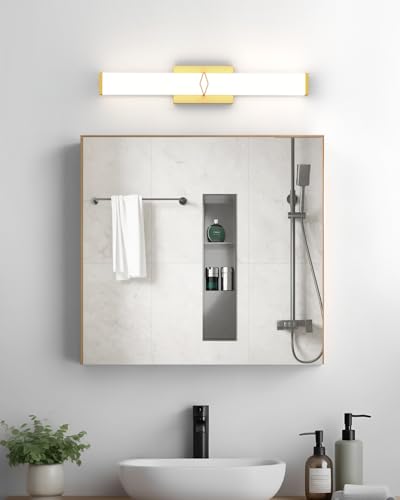 Image of Bathroom Light Fixtures Over Mirror,Bathroom Vanity Light,24inch Dimmable 25W 2500lm,Gold LED Vanity Lights,5700K Daylight LED Lighting Fixture,ETL Certified