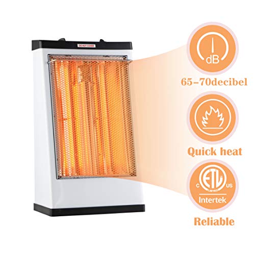 DONYER POWER Electric Radiant Heater,Quartz Tube Heater,1500W,White,Living Room Space Heating