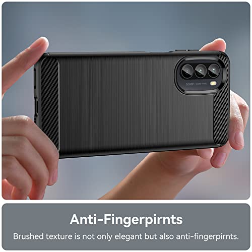Image of Back Cover Motorola Edge 30 Pro Exclusive Premium Tough Rugged Solid Black Shock Proof Slim Armour Carbon Texture Dual Case for Motorola Edge 30 Pro (Texture Black)