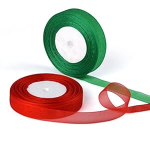 2 Pack Organza Linten 50 Yards Shimmer Sheer Satijn Lint Stof Lint Roll Christmas Home Decor Vakantie Decoratie