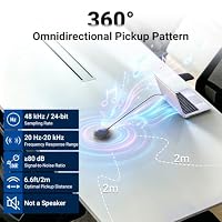 NEEWER UM04 AI USB omnidirektionales Tisch Kondensator Mikrofon, Grau – Ansicht 3