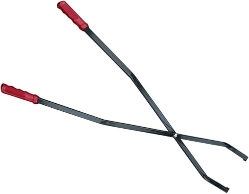 Miniatura 6 de Pinzas de leña de 40 pulgadas a prueba de óxido con mango de goma para mover de forma segura la herramienta de agarre de troncos para hogueras,