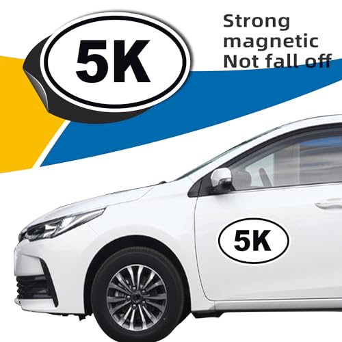 Image of 5K Marathon Black Oval Magnet Decal, 4x6 Inches, Heavy Duty Automoitve Magnet for Car Truck SUV