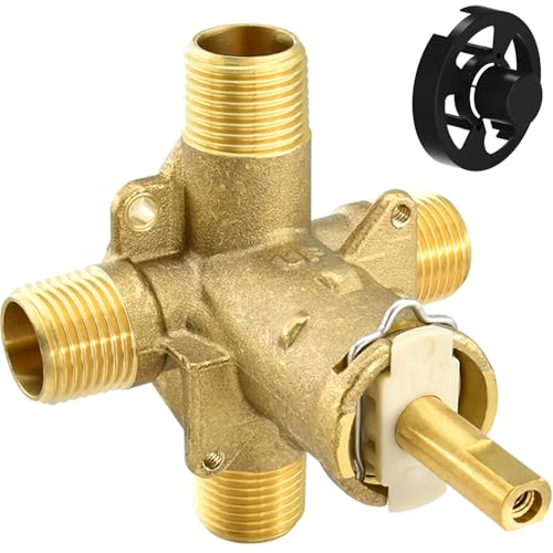 2510 Shower Valve Replacement for Moen Posi Temp Valve 4-Port 1/2 Inch Universal Connection Brass Construction 1222 Shower Cartridge Included