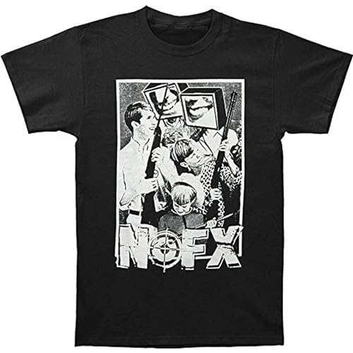 MEIHUANG Camiseta para hombre auténtica NOFX Band Guns con escopetas y logotipo de diana, Negro, M