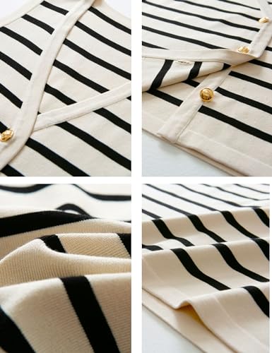 Chevara Women's Sleeveless Striped Sweater Vest Casual V Neck Vest Tops Summer Outfits3