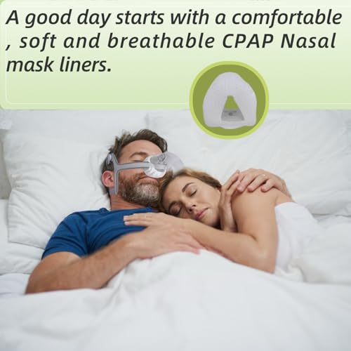 Image of 4 Pack Nasal CPAP Mask Liners Compatible with Small Size N20 Nasal Mask Cushions. Enjoy Silky Comfort, Reducing Facial Redness and Pressure Marks for Enhanced Comfort (Raw White) (Small)