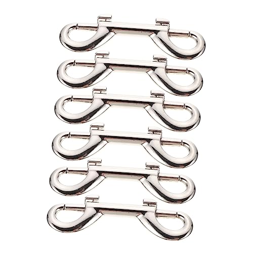 Sosoport 6pcs Pet Leash Zinc Alloy Hooks Lanyard Trigger Snap Clips Heavy Duty Double-Ended Buckle Hooks