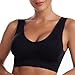 MaMiDay Seamless Sports Bras 5 Pack Sports Bras for Women Seamless Wireless Workout Everyday Sleep Bra Comfortable & Breathable Removeable Pads Black