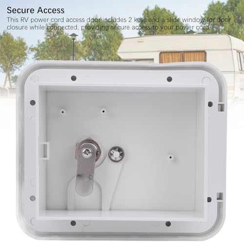 Haofy Stromkabelklappe für Wohnmobile, Bündig Montiertes Design, Widerstandsfähig mit Schloss und Schlüsseln aus Edelstahl, 180-Grad-Öffnung für Wohnmobile, Anhänger, Yachten und Mehr