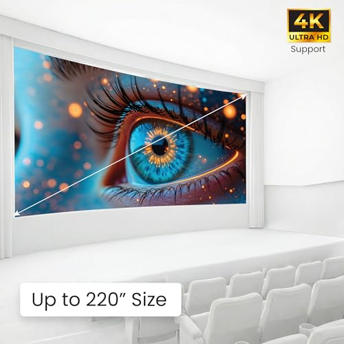 Image of OTEK Galaxy100 Smart Projector, Inbuilt Netflix & Prime, 1080P Native, 1100 ANSI Lumens, Auto Focus & Keystone, WiFi 6 & BT 5.4, 220 inch Display, Dual 8W Speakers