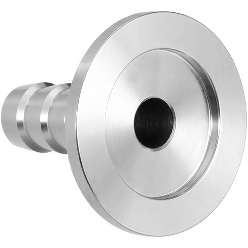 AVCRAY Rubber Hose Barb Adapter KF16 ?6, Transition Fitting, ISO-KF FLange Size NW-16, 304 Stainless Steel (KF16, KF16-?6)