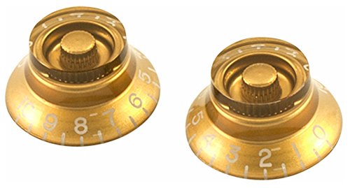 Set de 2 Botones Dorados Tipo Top Hat para Potenciómetros de zurdos de medidas imperiales de Gibson