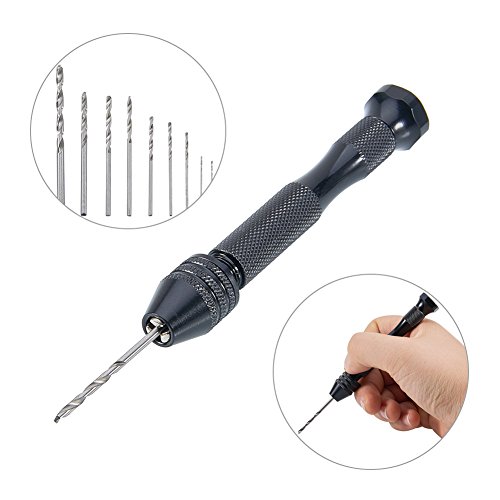PandaHall Elite 25 Pcs Twist Drill Bits Precision Pin Vise Woodworking Hand Drill