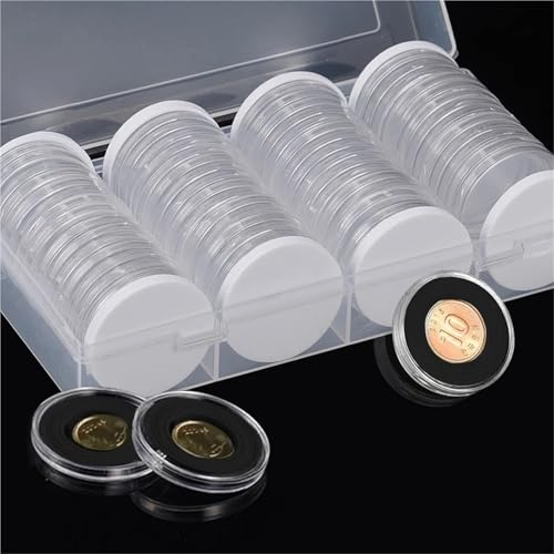 Capsulas transparentes para monedas 120 piezas miniatura 1