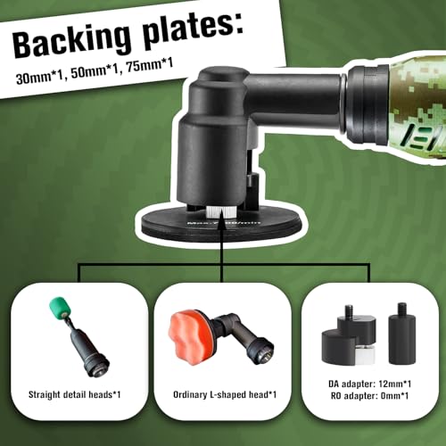 Image of BATOCA S6 Mini Cordless Polisher for Car Detailing, 2x2.0Ah Batteries, Rotary Buffer, 12mm Dual Action Polisher 1-3 Inch, 2 Different Speeds Heads Systems, 4.2k-21k&1-5k RPM Camouflage Pattern Style