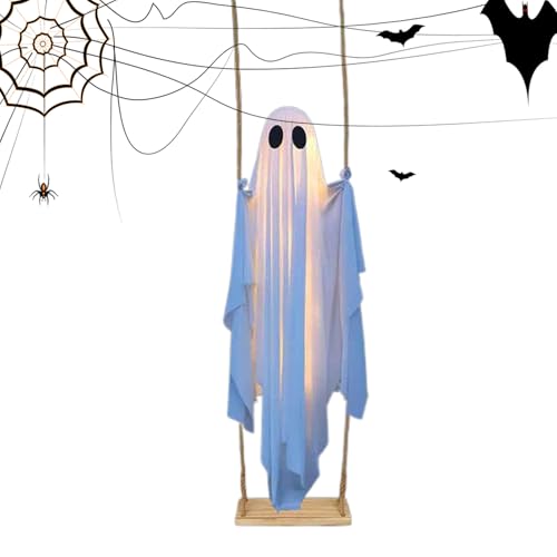 Leuchtender Geist - Gruselige Schwebende Dekoration,Realistische Halloween Deko Für Tür Garten...