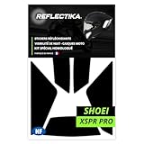 Kit Spécial Autocollants Stickers Réfléchissants pour Casque Moto SHOEI XSPR Pro   Adhésif Noir de Signalisation Homologués Normes Française   Visibilité de Nuit