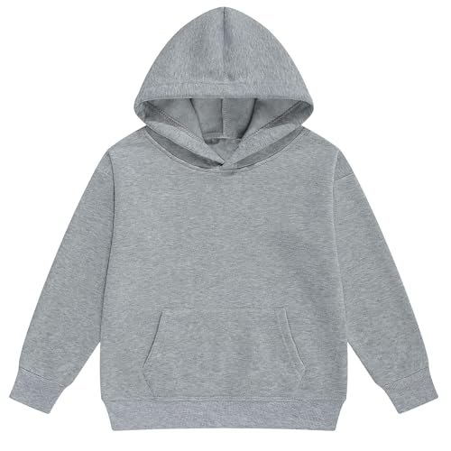 Image of Kids Athletic Pullover Hoodie Sweatshirt with Pocket Tops,2-12Years | Boys and Girls Fleece Hooded Christmas Halloween Teen Girls Athletic Hoodie Solid Color Lightweight Classic Kids Clothes