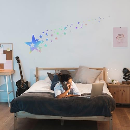 Image of TOMALL 1 Pair 62.6'' Stars Graphics Vinyl Decals for Car Body Door Sides Universal Waterproof Stars Stickers Decoration for Vehicles SUV Truck Off-Road Home Wall (Gradient)