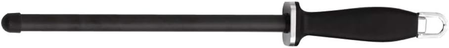 Rockingham Forge CS-16265C Straight Black Ceramic Sharpening Rod with End Cap and Plastic Handle, 25cm, 10” Steel