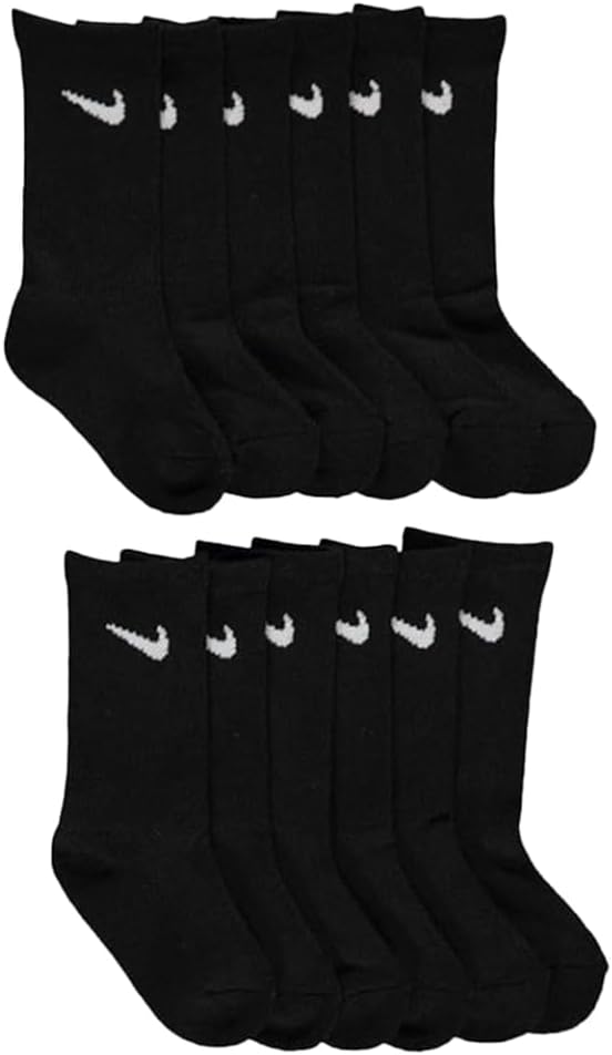 Nike Toddler Little Kids Boys & Girls Cushioned - Ankle - No Show - Crew Socks, Unisex (6 Pair)