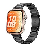 GIOPUEY Cinturini Compatibile con Huawei Watch Fit 5/5 Pro, Acciaio inossidabile Cinturino [Resistente All'usura] - black