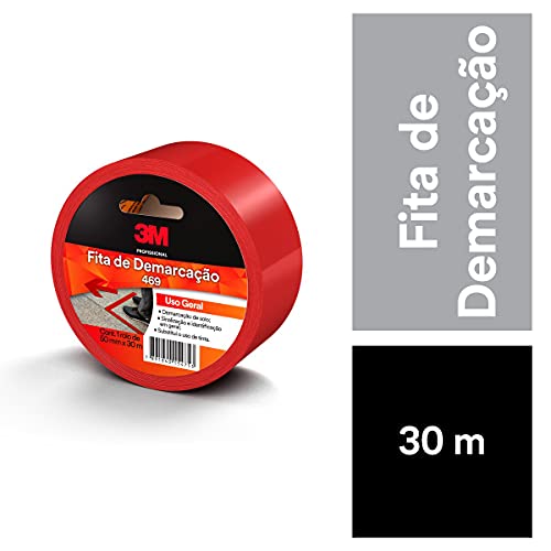 3M, 469 Fita de Demarcação de Solo e Uso Geral, Vermelho, 50mm x 30m