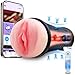 Mens Sex Toys Male Masturbator, Vibrating Masturbator Squeezable Pocket Pussy for Men with 7.5
