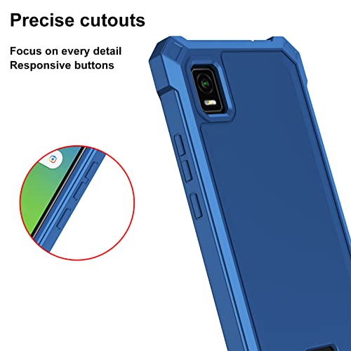 Ailiber For Cricket Vision Plus Case, Cricket Vision+ Phone Case With Screen Protector, 2 Layer Structure Protection, Shockproof Corners Tpu Bumper, Heavy Duty Protective Cover For Vision Plus-Blue #TOP4