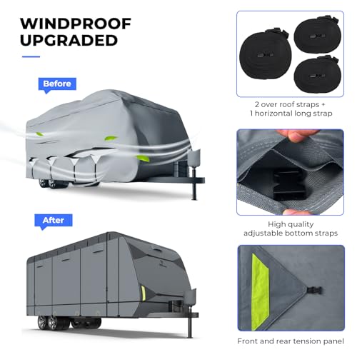 Rvmasking QT2619H-A08 7 Layers Top Heavy Duty Rv Travel Trailer Cover thumb #2