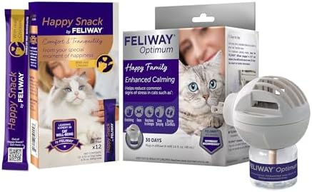FELIWAY Optimum 30 Day Cat Calming Pheromone Diffuser Kit & Happy...