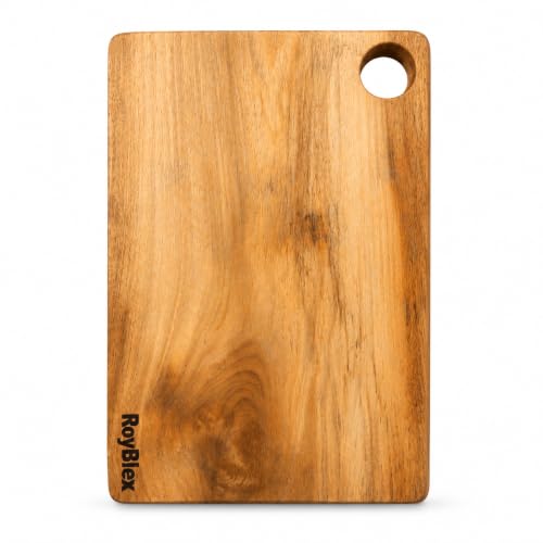 Image of Acacia Solid Wood Cutting Board 20x30 cm | Wooden Chopping Board for Kitchen | Reversible Vegetable, Fruit & Meat Cutting Board | Durable Kitchen Chopping Board (30L x 20W with Hole)