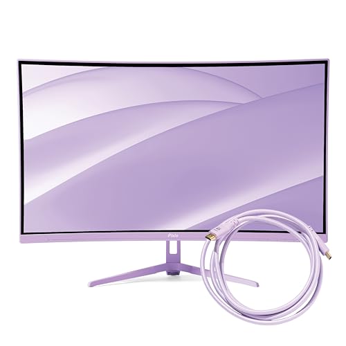 Image of Pixio PXC279 Wave Purple 27 inch 300Hz 1080p 1650R Curved Fast VA 1ms GTG Adaptive Sync Gaming Monitor with Purple HDMI 2.1 Cable Certified Ultra High Speed 10FT 8K 60Hz 4K 120Hz Nylon Braided