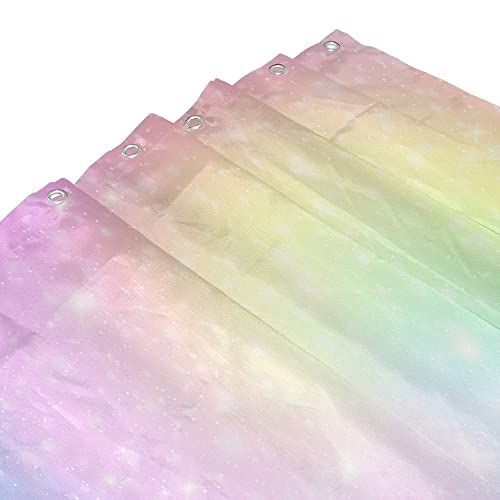 Iridescent Rainbow Shower Curtain For Kids Girls Boho Colorful Multicolour Gradient Pastel Shower Curtain Decor For Bath Fabric Curtains Bathroom Decor Sets With Hooks With 12 Hooks 72X72 Inch #TOP3