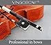 3/4 Size Carbon Fiber Upright Double Bass Bow VINGOBOW French Model 100BFB 68.5 cm for Professional Player Ebony Frog Unbleached Mongolian Black Horse Hair Pernambuco Performance Powerful Tone