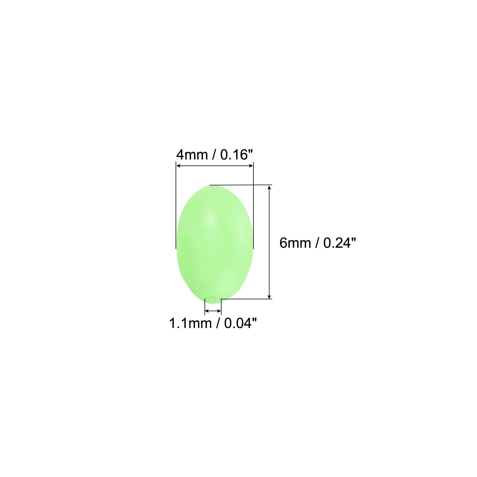 PATIKIL Perles Lumineuses Pour Pêche – 200 Pièces, 8x6 Mm, Vert, Plastique Souple, Idéales Nuit Et Eau Profonde