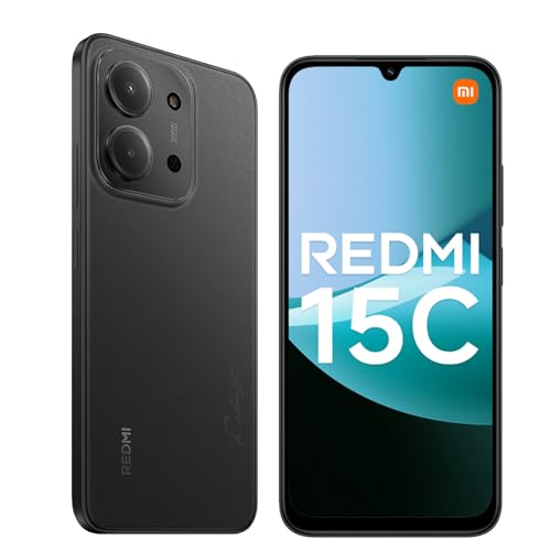 XIAOMI Redmi 15C Smartphone - 4GB/256GB, 6.9' 50MP 120Hz, Dual SIM 4G, 6000mAh Midnight Black