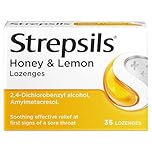 Strepsils Honey and Lemon Sore Throat Lozenges, 36 Total, Sore Throat Relief, Soothes Sore Throat, Fights Viral and Bacterial Infections, Fast Acting Relief, Sore Throat, Medication