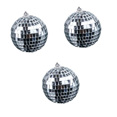 3 piezas Bolas Espejadas Plata para Decoraciones de Fiesta, Festivales de Baile, Bodas y Eventos Navideños Reflectantes Colgantes miniatura 1