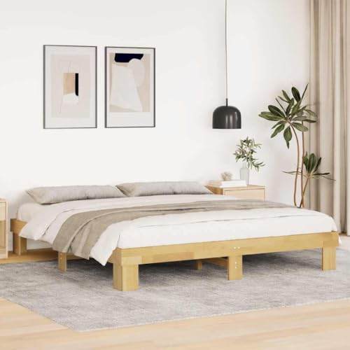 vidaXL Massivholzbett ohne Matratze 180x200 cm Eichenholz, Bett, Schlafzimmermöbel, Doppelbett, Bettrahmen, Möbel Schlafzimmer, Bettgestell...