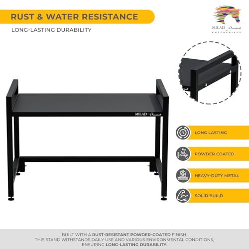 Image of MILAD SAIFIX Metal Microwave Stand, Kitchen Platform Oven Stand Rack, Toaster Organizer with Storage Shelf (OS-02, 60 * 35 * 38)