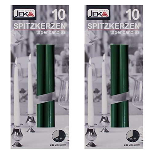 Ebersbacher Kerzen 2er Pack Spitzkerzen dunkelgrün, ca. 22 x 240 mm...
