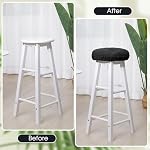 Marsui 4 Pieces Soft Stool Covers Round Bar Stool Cushions with Elastic Band Padded Seat Covers Nonslip Round Seat Cushions for Chairs Seat Slipcovers(12 Inch,Black) - Image 5