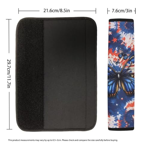 Image of AFPANQZ America Flag Butterfly Seat Belt Pads Cover Safety Seatbelt Shoulder Strap Covers Cushion Harness Pads for Car Bags Soft Comfortable Universal Fit for Truck Vans Sedans SUVs