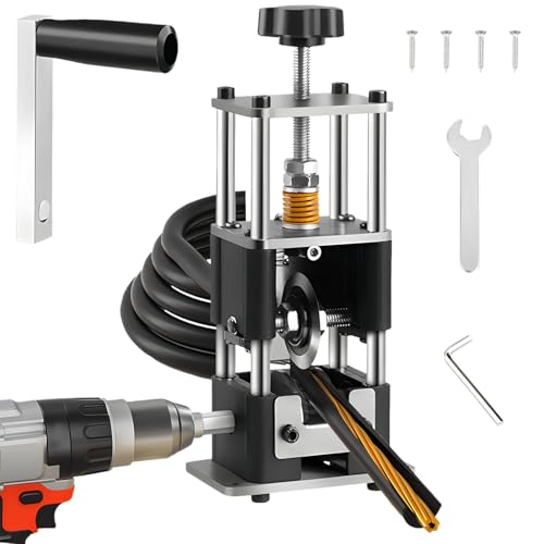 Image of Xfopz Wire Stripper Machine,0.04 inch-1 inchInches Manual Wire Stripping Machine,Hand Crank Copper Wire Stripper, Portable Steel Frame Drill Powered Stripping Tool for Scrap Copper Wire Cable Recycling