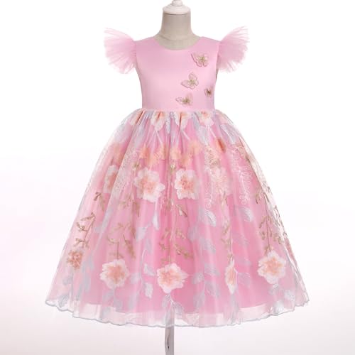 IBTOM CASTLE Butterfly Dress for Toddlers Girls Floral Embroidery Princess Dress Flutter Sleeve Ruffle Tutu Dress Ball2
