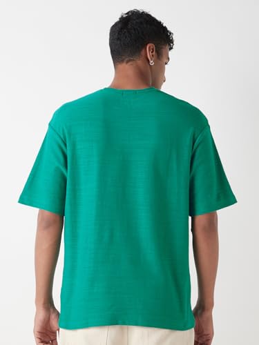 Image of Bewakoof Air 1.0 Men's Graphic Printed Oversized Fit Half Sleeve Round Neck Cotton Slub T-Shirt