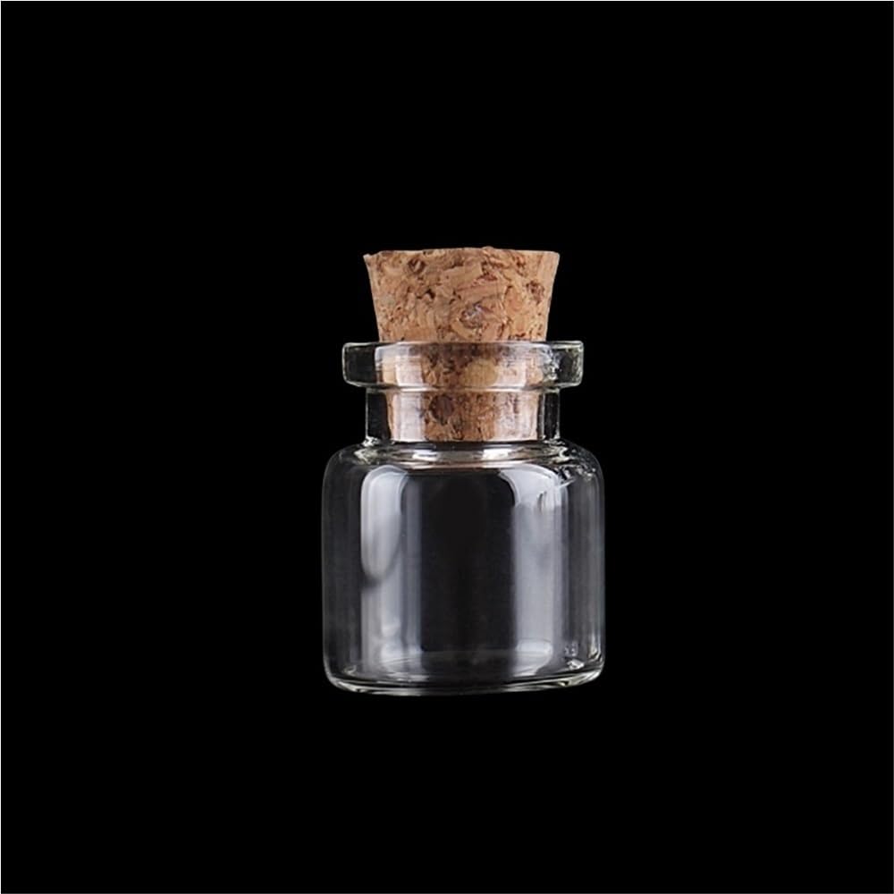 Loacea Glass Vial Small Cute Mini Glass Bottles Height 23mm-110mm, Cork Stopper Vials Jars Containers 5pcs(22x25mm)